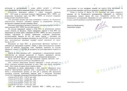 ответ ГНС на запрос Телеграфа – часть 3
